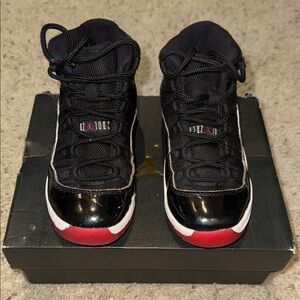 Jordan Kids Black and Red Sneakers